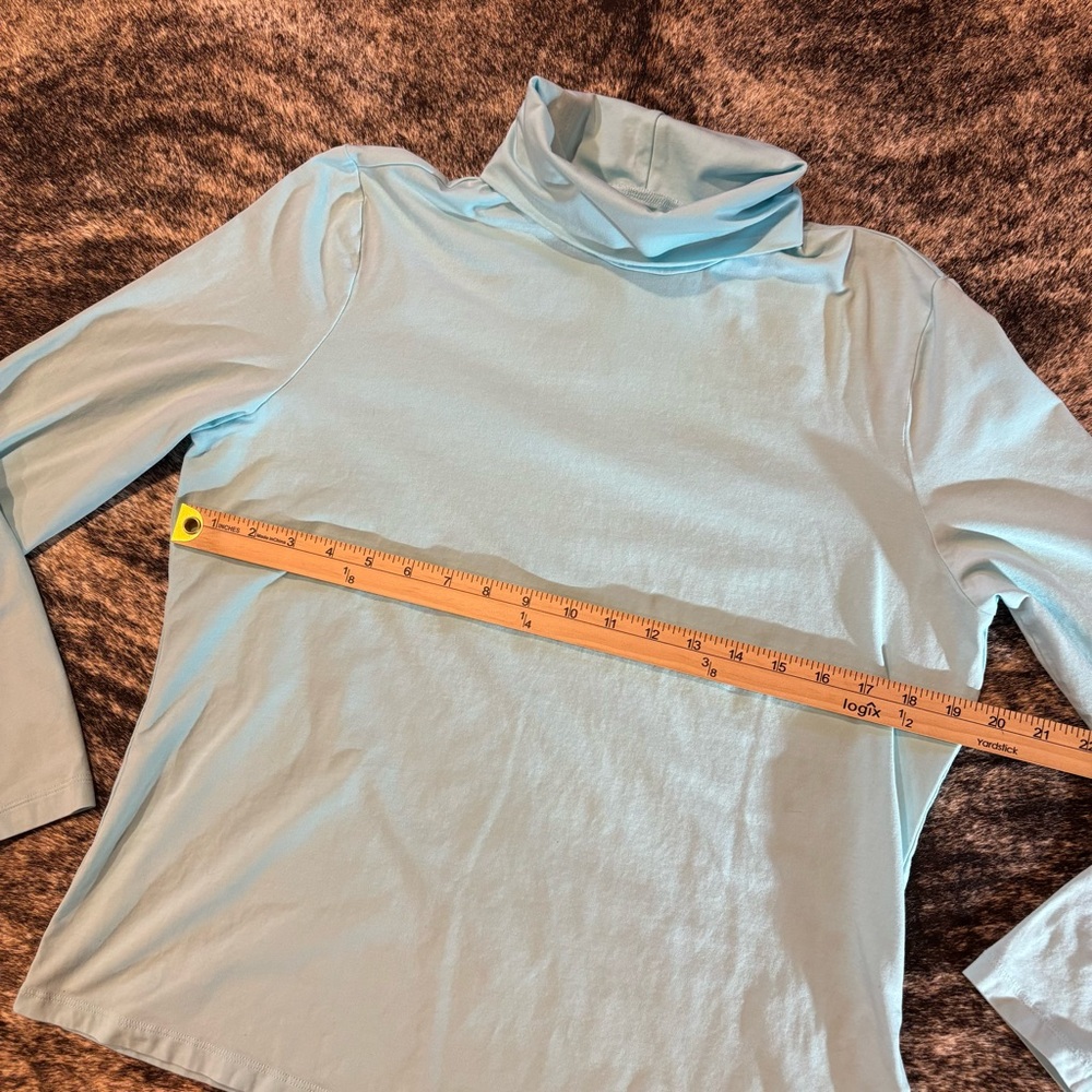 Lands End Light Blue Turtle Neck / Mock Neck, Size Large Petite - Picture 6 of 9
